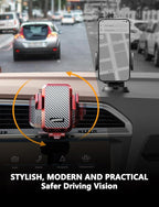 JOYMASS Wireless Car Charger, 15W Fast Charging Auto Clamping Car Charger Cell Phone Holder Mount Vent for iPhone 15 14 13 12 Mini Pro Max 11 XR, Samsung Galaxy S23 Ultra S22 S21+ Note 20, etc - Red