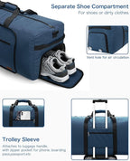 80L EXTRA LARGE Duffle Bag for Travel, 26" Foldable Travel Duffel Bag with Shoe Compartment for Men Women, Waterproof & Tear Resistant (Dark Blue, EXTRA LARGE, 80L)
