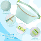 Amylove 9 Pieces Fanny Packs Nylon Waist Bag Zipper Travel Running Bag with Adjustable Strap for Women Men(Nylon,Bright Colors)