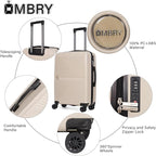 Luggage Set 3 Pieces -Suitcase Set - Luggage with Wheels - Check-in Luggage - PC + ABS Durable Suitcase Rotating Silent Wheels 3-Piece 20/24/28 yellow (beige)