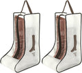 2 Pack Beige Boot Storage Bag, Portable Dust Proof Boot Bags for Cowboy Boots, Shoe Cover Protector Bag for Boots Storage and Organizer Packing, Tall Boot Storage Carry Bag for Travel Daily Use