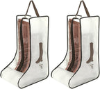 2 Pack Beige Boot Storage Bag, Portable Dust Proof Boot Bags for Cowboy Boots, Shoe Cover Protector Bag for Boots Storage and Organizer Packing, Tall Boot Storage Carry Bag for Travel Daily Use