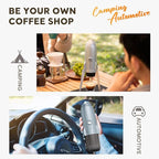 Portable Electric Espresso Machine Travel Coffee Maker for Camping 3 in 1 Self-Heating for Ground Coffee & DG NS Capsule Pods For Travel Camping and Hiking (Space Grey)