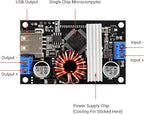 DROK Buck Boost Voltage Regulator, DROK DC 6-30V to DC 0.5-30V 5V 12V 24V Adjustable Voltage Converter, 4A 60W Power Supply Step Up Down Transformer Board Module with USB Port Case LCD Display Volt Am