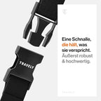 TRAVELY Luggage Straps - Particularly conspicuous & Secure - Incl. 2 Name Tags - Luggage Strap Ideal crosswise - [Set of 2]
