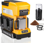 Taingwei Portable Coffee Maker for Dewalt 20V Battery, Drip Coffee Machine with Electric Coffee Grinder for RV, Camping, Travel, Car, Hiking (Battery Not Included)