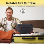 Vorspack Large Travel Toiletry Bag - Hanging Toiletry Bag for Men Water Resistant Canvas Shaving Bag with Large Capacity for Home Travel - Dark Grey