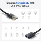 Cable Matters 5Gbps USB Extension Cable - 3ft, USB 3.0 Extension Cable, Male to Female USB3.0 Extender, Compatible with Webcam, VR Headset, Printer, Hard Drive, Black