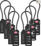 LUGGEX TSA Locks for Luggage, Suitcase Locks TSA Approved, Luggage Locks, Ease of Use & Durable(Black,6 Pack)
