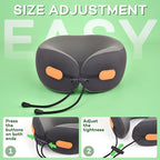 360° Support Memory Foam Travel Neck Pillow – Adjustable Fit for Airplane, Car, Train & Office | No Head Bobbing or Dropping | Firm Support for Long Flights | Carry Bag Included