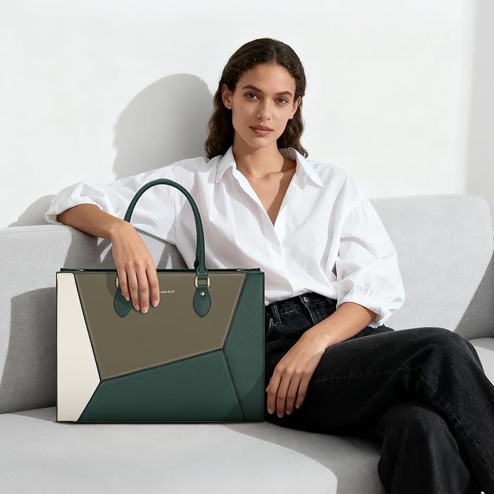 RAINSMORE Laptop Tote Bag for Women 15.6 Inch Large Women Work Bags Waterproof Business Office Teacher Bag Computer Briefcase