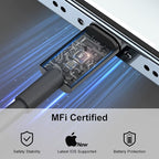 2Pack for Apple iPhone 14 13 12 Fast Charger Cable Black 6ft [Apple MFi Certified], USB Type C to Lightning Cable 6 Foot Apple iPhone Charging Cord for Apple iPhone 13 12 Pro XR XS Max X 8 Plus