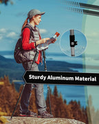 AISUNOURDOOR Lightweight Adjustable Trekking Poles, Aluminum Collapsible Travel Hiking or Walking Sticks for Women Children, with One Disposable Raincoat