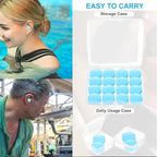 Ear Plugs for Sleeping, 20 Moldable Noise Cancelling Silicone Earplugs for Swimming, Snoring, Sleep and Studying, Blue