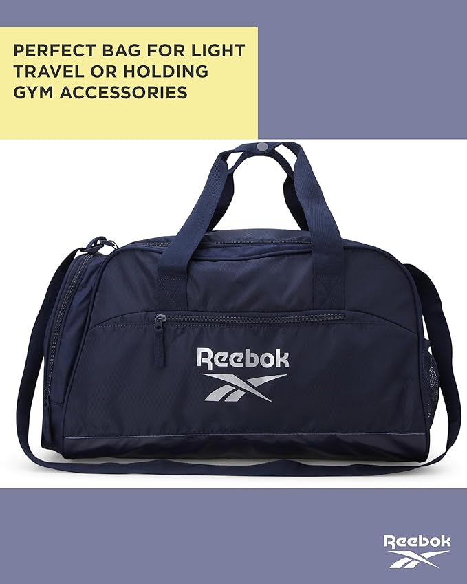 Reebok Duffle Bag - Lightweight Unisex Carry On Gym Bag - Travel and Sports Duffel Bags for Men and Women, Hamilton Navy