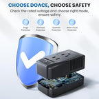 Upgraded 2000W Voltage Converter US to Europe -220V to 110V Converter for European Travel for Hair Dryer Straightener, 2300W Power Converter Adapter Combo with Dual USB for Tablet Camera Cell Phone