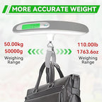 Digital Luggage Scale, 110lbs/50kg Portable Handheld Baggage Weight Checker with Backlit LCD Display, Travel Essentials Accessories for Suitcases, Postal & Fishing