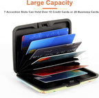 Mayski Credit Card Holder, RFID Blocking, Aluminum Alloy Hard Case, Small Mini Business Metal Wallet for Women Men, Beach Bliss