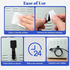 100 Pcs Hook and Loop Cable Ties, Self Adhesive Cable Management Desktop Cable Straps, Adjustable Cord Organizer for Desk Home Office Organization (Black)