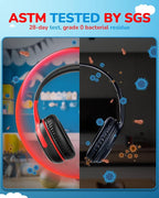 awatrue Kids Headphones for School Travel, 85/94dB Safe Volume Limit, 3.5mm Jack, HD Mic, Portable Wired Headphone with Shareport, Stereo Sound On-Ear Headphones for Toddler Kids Girls Boys BlackRed