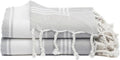 Cotton Turkish Beach Towel with Towels Oversized 36"x72" Pool Absorbent Extra Large Quick Dry Sand Travel Towel (Light Grey, 2 Pack)