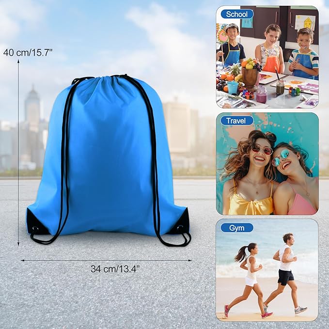 KUUQA 20 Pcs Drawstring Backpack Sport Bags String Bag Sack Cinch Gym Backpack Bulk for School Gym Sport or Traveling，Colorful