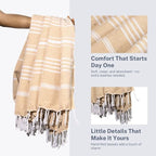 Cotton Turkish Beach Towel with Towels Oversized 36"x72" Pool Absorbent Extra Large Quick Dry Sand Travel Towel (Desert Sand, 4 Pack)