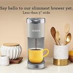 Keurig K-Mini Plus Single Serve K-Cup Pod Coffee Maker, with 6 to 12oz Brew Size, Stores up to 9 K-Cup Pods, Travel Mug Friendly, Studio Gray