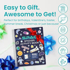 CUPKIN Outer Space Sticker Book for Kids 2-4, 500+ Kids Stickers 12 Coloring Pages, 12 Side by Side Scenes, Fun Toddler Travel Activity Coloring and Sticker Books for Ages 4-8 + 8-10