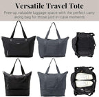 Baggallini Carryall Expandable Lightweight Travel Tote 22" Packable Folding Compact Nylon Washable Weekender w/Luggage Sleeve