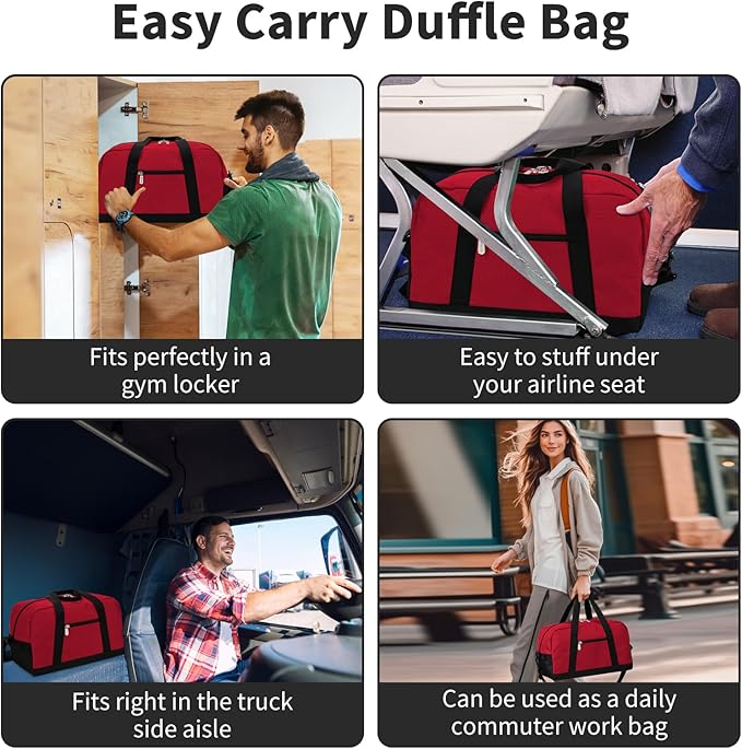 Apenze Small Gym Bag 14 inch lightweight Carry On Mini Duffel Bag for Travel Sport - Red