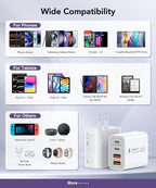 [2-Pack] 40W USB C Charger Block, 4-Port Type C Fast Charging Brick Dual PD&QC Wall Plug Adapter Compatible for iPhone13/14/15/16/17 Pro/Pro Max/iPad, Airpods, iwatch, Samsung Galaxy (White)