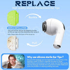 4 Pairs Replacement Ear Tips for AirPods Pro 2nd/1st Generation with Portable Storage Box & Cleaner Pen,Noise Reduction Holewith & Built-in dust Guard Screen,Silicone EarTips(Fluorescent Green)