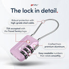 TSA Accepted Luggage Travel Lock, Set-Your-Own Combination Lock for School Gym Locker, Luggage Suitcase Baggage Locks, Filing Cabinets, Toolbox, Case (Purple, 4 Pack)