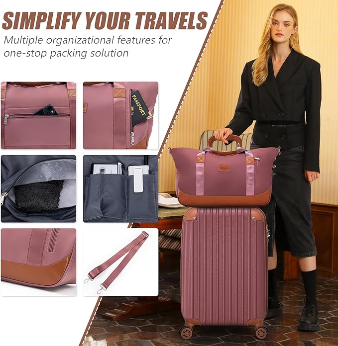 Cosbarn Luggage Sets 5 Piece Suitcases with Wheels, Suitcase Set ABS Hard Case Luggage with TSA Lock Spinner Wheels Durable Travel Luggage