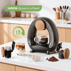 Single-Serve Coffee Maker, 2 in 1 One Cup Coffee Machine Compatible with K-Cup Pod & Coffee Grounds/Tea with One Button Operation,Fast Brew in 1 minute,Compact For Home, Office, RV and Dorm (Black)