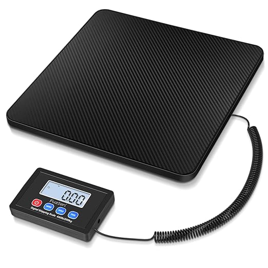 Fuzion Shipping Scale, 440LB x 10g High Accuracy Postal Scale, Hold/Tare Function, Digital Shipping Postal Scale for Packages, Postage, Luggage, Mailing, Battery & AC Adapter Included