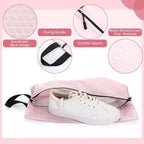 6 Pcs Travel Shoe Bags with Zipper Nylon Portable Waterproof Suitcase Shoe Organizer Packing for Golf(L,Pink)