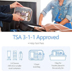 PACKISM Clear Makeup Bag - TSA Approved Toiletry Bag for Carry-on & Checked Luggage, Water Resistant Car Storage Organizer with Reinforced Seams