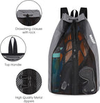 WANDF Swim Bag Mesh Drawstring Backpack Beach Backpack for Swimming, Gym, and Workout Gear