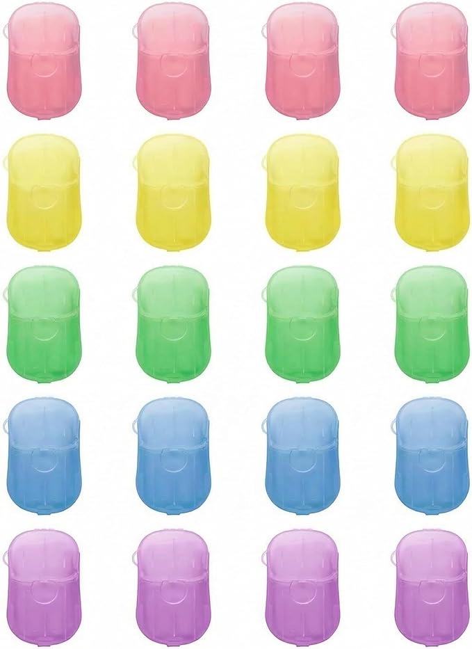 Paper Soap Sheets for Hand Washing, 20 Pack (400 Sheets) Mini Portable Hand Soap Sheets, Scented Disposable Soap Sheet, Colorful Camping Soap Sheets, Travel Soap Sheets for Hand Washing