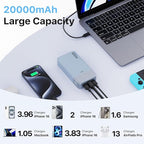 JUOVI Portable Charger 65W Power Bank 20000mAh Compact USB C Laptop Power Bank Fast Charging Battery Pack for Laptop MacBook Dell XPS iPad Tablet Steam Deck iPhone 17/16/15/14 Series Samsung and More