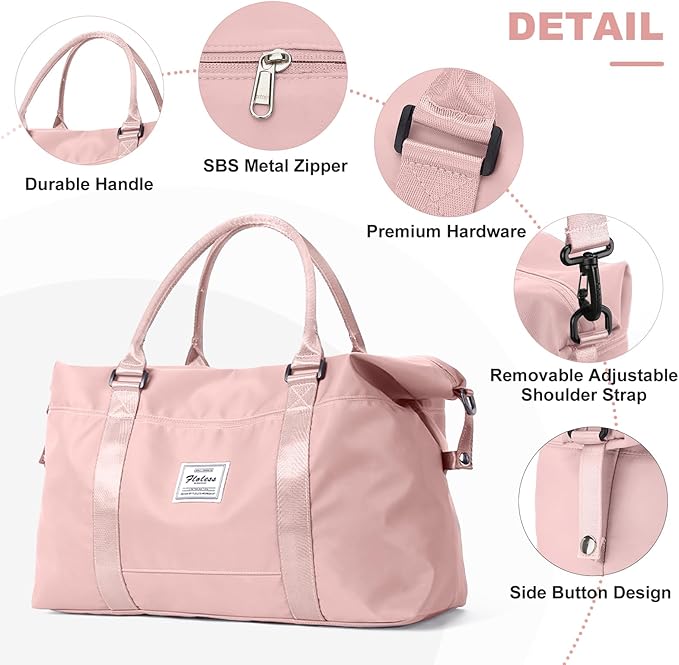 HYC00 Travel Duffel Bag,Carry-on Overnight Weekender Bags for Women,Sports Tote Gym Bag with Wet Pocket
