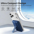 Azmuth Magnetic Wireless Power Bank 10000mAh, 15W Portable Charger Compatible with MagSafe for iPhone 17/16/15/14/13/12 Series Built-in Stand LED Display 20W PD USB-C 22.5W USB-A Blue