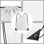 Grneric Drawstring Backpack Bulk 70Pcs String Backpack Drawstring Bags Cinch Bag Sackpack for Men Women Gym(White)