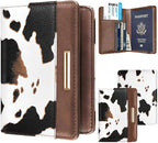 Passport Holder Cover,Traveling Passport Case Cute Passport Wallet for Women, Brown Cow