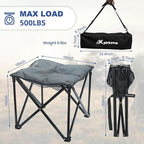 Padded Camping Stool, 18 Inch Oversized Camping Foot Rest, 500lb Outdoor Folding Camp Chair Portable Camping Ottoman for Camping Gardening w/Storage Net, Carry Bag (1, DarkGreen)