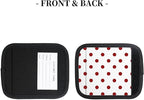 Neoprene Luggage Handle Wrap 2 Pack Red White Dots Luggage Handle Wraps for Suitcase Travel