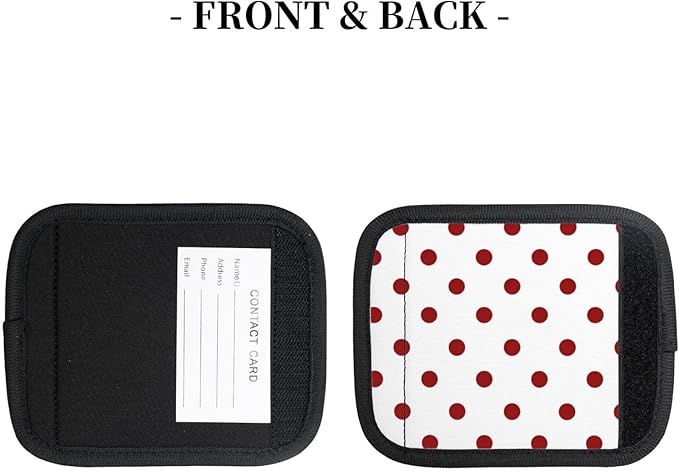 Neoprene Luggage Handle Wrap 2 Pack Red White Dots Luggage Handle Wraps for Suitcase Travel