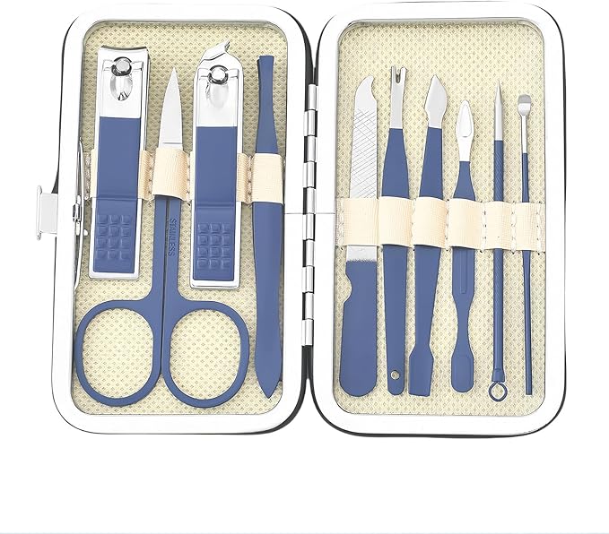 Nail Clippers Set, 10 PCS Professional Manicure Set and Pedicure Kit with Travel Case,Stocking Stuffers, Christmas Gift for Men and Women